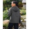 image:imageluvamia Rain Jacket Women Waterproof Lightweight Drawstring Zip Rain Coats Hiking Outdoor Travel Windbreaker with HoodDark Gray