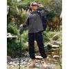 image:imageluvamia Rain Jacket Women Waterproof Lightweight Drawstring Zip Rain Coats Hiking Outdoor Travel Windbreaker with HoodDark Gray