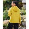 image:imageluvamia Rain Jacket Women Waterproof Lightweight Drawstring Zip Rain Coats Hiking Outdoor Travel Windbreaker with HoodGold Yellow