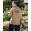 image:imageluvamia Rain Jacket Women Waterproof Lightweight Drawstring Zip Rain Coats Hiking Outdoor Travel Windbreaker with HoodNatural Brown