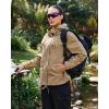image:imageluvamia Rain Jacket Women Waterproof Lightweight Drawstring Zip Rain Coats Hiking Outdoor Travel Windbreaker with HoodNatural Brown