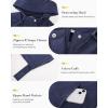 image:imageluvamia Rain Jacket Women Waterproof Lightweight Drawstring Zip Rain Coats Hiking Outdoor Travel Windbreaker with HoodNavy Blue