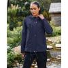 image:imageluvamia Rain Jacket Women Waterproof Lightweight Drawstring Zip Rain Coats Hiking Outdoor Travel Windbreaker with HoodNavy Blue
