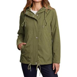 image:imageluvamia Rain Jacket Women Waterproof Lightweight Drawstring Zip Rain Coats Hiking Outdoor Travel Windbreaker with HoodArmy Green
