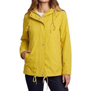 image:imageluvamia Rain Jacket Women Waterproof Lightweight Drawstring Zip Rain Coats Hiking Outdoor Travel Windbreaker with HoodGold Yellow