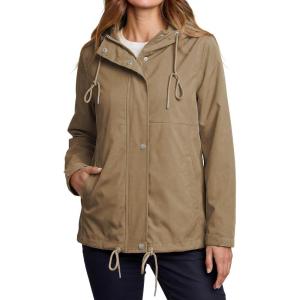 image:imageluvamia Rain Jacket Women Waterproof Lightweight Drawstring Zip Rain Coats Hiking Outdoor Travel Windbreaker with HoodNatural Brown