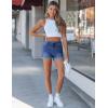 image:imageluvamia Jean Shorts for Women High Waisted Trendy Cuffed Hem Casual Summer Stretchy Comfortable 2026 Denim Mom ShortsClassic Blue