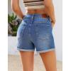 image:imageluvamia Jean Shorts for Women High Waisted Trendy Cuffed Hem Casual Summer Stretchy Comfortable 2026 Denim Mom ShortsClassic Blue