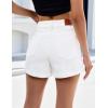 image:imageluvamia Jean Shorts for Women High Waisted Trendy Cuffed Hem Casual Summer Stretchy Comfortable 2026 Denim Mom ShortsCream White