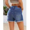 image:imageluvamia Jean Shorts for Women High Waisted Trendy Cuffed Hem Casual Summer Stretchy Comfortable 2026 Denim Mom ShortsDarkness Blue