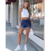 image:imageluvamia Jean Shorts for Women High Waisted Trendy Cuffed Hem Casual Summer Stretchy Comfortable 2026 Denim Mom ShortsDarkness Blue