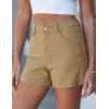 image:imageluvamia Jean Shorts for Women High Waisted Trendy Cuffed Hem Casual Summer Stretchy Comfortable 2026 Denim Mom ShortsKhaki