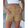 image:imageluvamia Jean Shorts for Women High Waisted Trendy Cuffed Hem Casual Summer Stretchy Comfortable 2026 Denim Mom ShortsKhaki