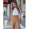 image:imageluvamia Jean Shorts for Women High Waisted Trendy Cuffed Hem Casual Summer Stretchy Comfortable 2026 Denim Mom ShortsKhaki