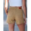 image:imageluvamia Jean Shorts for Women High Waisted Trendy Cuffed Hem Casual Summer Stretchy Comfortable 2026 Denim Mom ShortsKhaki