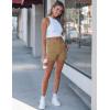 image:imageluvamia Jean Shorts for Women High Waisted Trendy Cuffed Hem Casual Summer Stretchy Comfortable 2026 Denim Mom ShortsKhaki