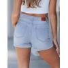 image:imageluvamia Jean Shorts for Women High Waisted Trendy Cuffed Hem Casual Summer Stretchy Comfortable 2026 Denim Mom ShortsRoadknight Blue