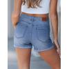 image:imageluvamia Jean Shorts for Women High Waisted Trendy Cuffed Hem Casual Summer Stretchy Comfortable 2026 Denim Mom ShortsSeaside Blue
