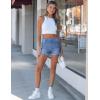 image:imageluvamia Jean Shorts for Women High Waisted Trendy Cuffed Hem Casual Summer Stretchy Comfortable 2026 Denim Mom ShortsSeaside Blue