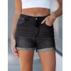 image:imageluvamia Jean Shorts for Women High Waisted Trendy Cuffed Hem Casual Summer Stretchy Comfortable 2026 Denim Mom ShortsWashed Black