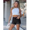 image:imageluvamia Jean Shorts for Women High Waisted Trendy Cuffed Hem Casual Summer Stretchy Comfortable 2026 Denim Mom ShortsWashed Black