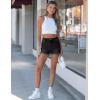 image:imageluvamia Jean Shorts for Women High Waisted Trendy Cuffed Hem Casual Summer Stretchy Comfortable 2026 Denim Mom ShortsWashed Black