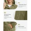 image:imageluvamia Rain Jacket Women Waterproof Lightweight Rain Coats Hiking Travel Windbreaker Raincoats with Adjustable HoodArmy Green