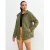 image:imageluvamia Rain Jacket Women Waterproof Lightweight Rain Coats Hiking Travel Windbreaker Raincoats with Adjustable HoodArmy Green