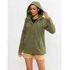 image:imageluvamia Rain Jacket Women Waterproof Lightweight Rain Coats Hiking Travel Windbreaker Raincoats with Adjustable HoodArmy Green