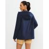 image:imageluvamia Rain Jacket Women Waterproof Lightweight Rain Coats Hiking Travel Windbreaker Raincoats with Adjustable HoodNavy Blue