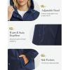 image:imageluvamia Rain Jacket Women Waterproof Lightweight Rain Coats Hiking Travel Windbreaker Raincoats with Adjustable HoodNavy Blue