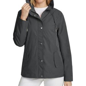 image:imageluvamia Rain Jacket Women Waterproof Lightweight Rain Coats Hiking Travel Windbreaker Raincoats with Adjustable HoodDark Gray
