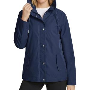 image:imageluvamia Rain Jacket Women Waterproof Lightweight Rain Coats Hiking Travel Windbreaker Raincoats with Adjustable HoodNavy Blue