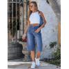 image:imageluvamia Capri Jeans for Women Wide Leg Trendy High Waisted Patch Pocket Loose Straight Casual Stretchy Denim Capri PantsClassic Blue