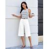 image:imageluvamia Capri Jeans for Women Wide Leg Trendy High Waisted Patch Pocket Loose Straight Casual Stretchy Denim Capri PantsCream White