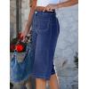 image:imageluvamia Capri Jeans for Women Wide Leg Trendy High Waisted Patch Pocket Loose Straight Casual Stretchy Denim Capri PantsDarkness Blue