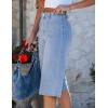 image:imageluvamia Capri Jeans for Women Wide Leg Trendy High Waisted Patch Pocket Loose Straight Casual Stretchy Denim Capri PantsLakeside Blue