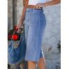 image:imageluvamia Capri Jeans for Women Wide Leg Trendy High Waisted Patch Pocket Loose Straight Casual Stretchy Denim Capri PantsMedium Blue