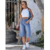 image:imageluvamia Capri Jeans for Women Wide Leg Trendy High Waisted Patch Pocket Loose Straight Casual Stretchy Denim Capri PantsMedium Blue