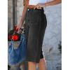 image:imageluvamia Capri Jeans for Women Wide Leg Trendy High Waisted Patch Pocket Loose Straight Casual Stretchy Denim Capri PantsWashed Black