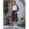 image:imageluvamia Capri Jeans for Women Wide Leg Trendy High Waisted Patch Pocket Loose Straight Casual Stretchy Denim Capri PantsWashed Black