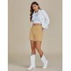 image:imageluvamia FleXclusive Jean Shorts for Women Trendy High Waisted Stretchy Denim Summer Raw Hem Mom Long Shorts Cutoff JortsKhaki