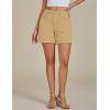 image:imageluvamia FleXclusive Jean Shorts for Women Trendy High Waisted Stretchy Denim Summer Raw Hem Mom Long Shorts Cutoff JortsKhaki