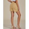 image:imageluvamia FleXclusive Jean Shorts for Women Trendy High Waisted Stretchy Denim Summer Raw Hem Mom Long Shorts Cutoff JortsKhaki