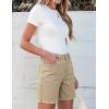 image:imageluvamia FleXclusive Jean Shorts for Women Trendy High Waisted Stretchy Denim Summer Raw Hem Mom Long Shorts Cutoff JortsSand