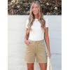 image:imageluvamia FleXclusive Jean Shorts for Women Trendy High Waisted Stretchy Denim Summer Raw Hem Mom Long Shorts Cutoff JortsSand