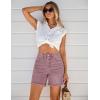 image:imageluvamia FleXclusive Jean Shorts for Women Trendy High Waisted Stretchy Denim Summer Raw Hem Mom Long Shorts Cutoff JortsTwilight Mauve