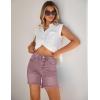 image:imageluvamia FleXclusive Jean Shorts for Women Trendy High Waisted Stretchy Denim Summer Raw Hem Mom Long Shorts Cutoff JortsTwilight Mauve