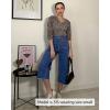 image:imageluvamia Womens Wide Leg High Waisted Cropped Capri JeansClassic Blue