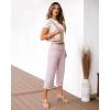 image:imageluvamia Womens Wide Leg High Waisted Cropped Capri JeansHushed Violet